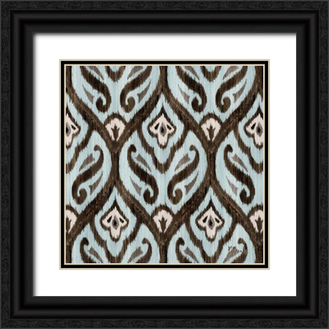 Blue Ikat II Black Ornate Wood Framed Art Print with Double Matting by Brent, Paul