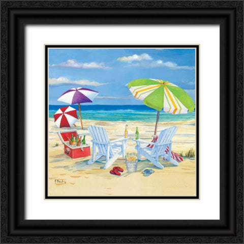 5 o-clock Beach I Black Ornate Wood Framed Art Print with Double Matting by Brent, Paul