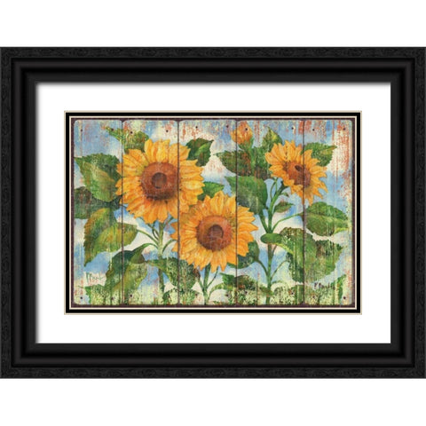 Summer Sunflowers Black Ornate Wood Framed Art Print with Double Matting by Brent, Paul