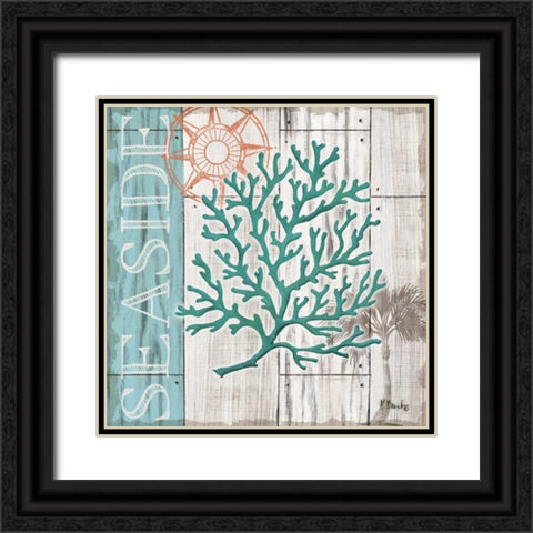 Coral Azul I Black Ornate Wood Framed Art Print with Double Matting by Brent, Paul