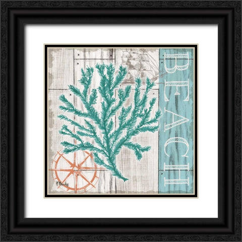 Coral Azul II Black Ornate Wood Framed Art Print with Double Matting by Brent, Paul