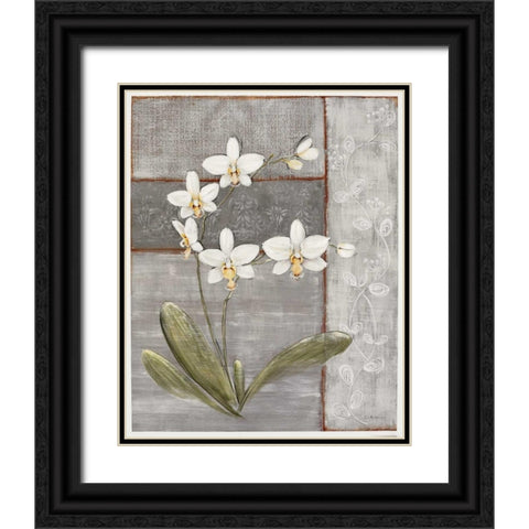 Orchid Shimmer II Black Ornate Wood Framed Art Print with Double Matting by Braun, O.