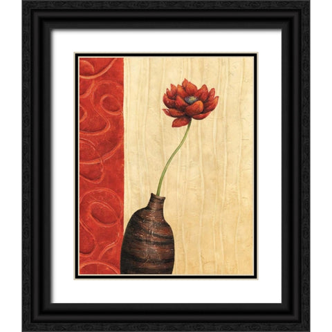 Rouge III Black Ornate Wood Framed Art Print with Double Matting by Corbin, Delphine