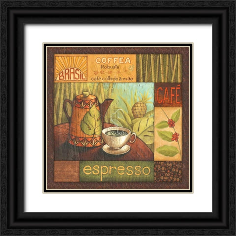 Pause Cafe II Black Ornate Wood Framed Art Print with Double Matting by Corbin, Delphine