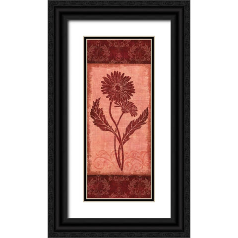 Daisy Silhouette Black Ornate Wood Framed Art Print with Double Matting by Corbin, Delphine