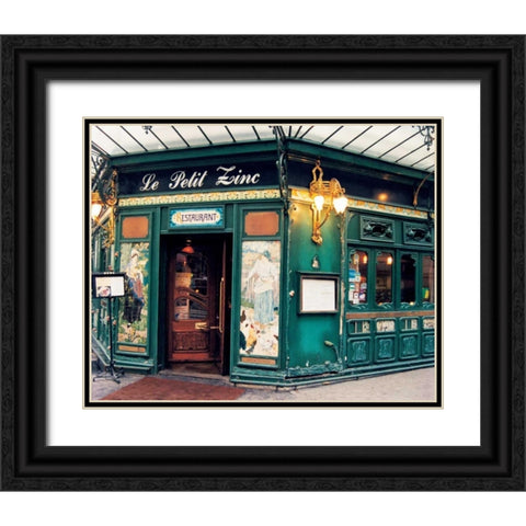 Le Petit Zinc Black Ornate Wood Framed Art Print with Double Matting by Cieslikowski, Zeny