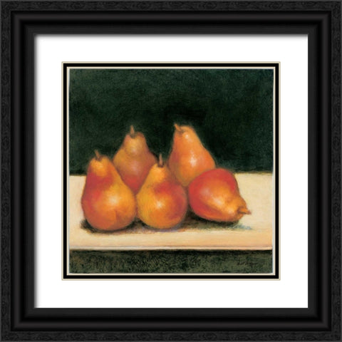 Cosmos Pear Black Ornate Wood Framed Art Print with Double Matting by Creevy, Bill