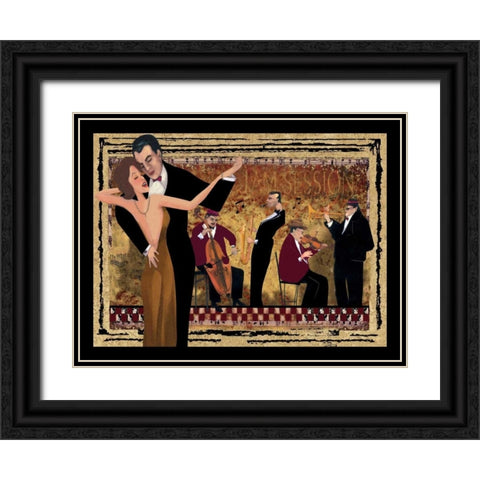 Jam Session I Black Ornate Wood Framed Art Print with Double Matting by CW Designs Inc.