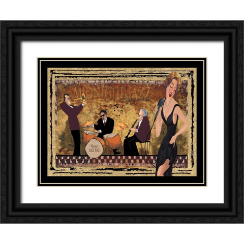 Jam Session II Black Ornate Wood Framed Art Print with Double Matting by CW Designs Inc.
