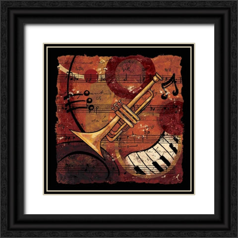 Jazz Music II Black Ornate Wood Framed Art Print with Double Matting by CW Designs Inc.
