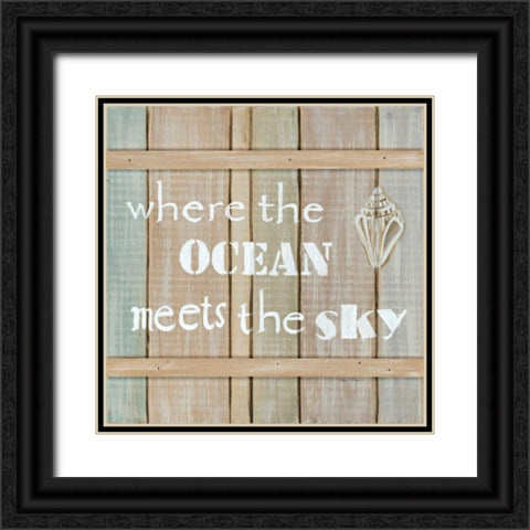 Driftwood Signs I Black Ornate Wood Framed Art Print with Double Matting by Davis, Paige