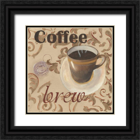 Coffee Brew Black Ornate Wood Framed Art Print with Double Matting by Davis, Paige