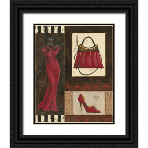 Fashion Collage I Black Ornate Wood Framed Art Print with Double Matting by Devereux, Sophie