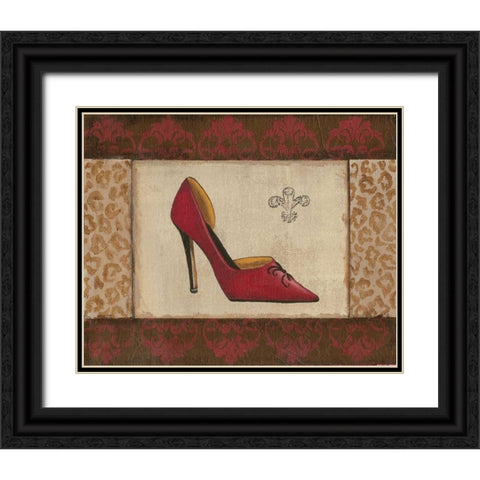 Fashion Shoe I Black Ornate Wood Framed Art Print with Double Matting by Devereux, Sophie