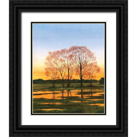 Marsh at Dusk I Black Ornate Wood Framed Art Print with Double Matting by Duke, William