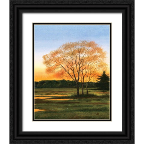 Marsh at Dusk II Black Ornate Wood Framed Art Print with Double Matting by Duke, William