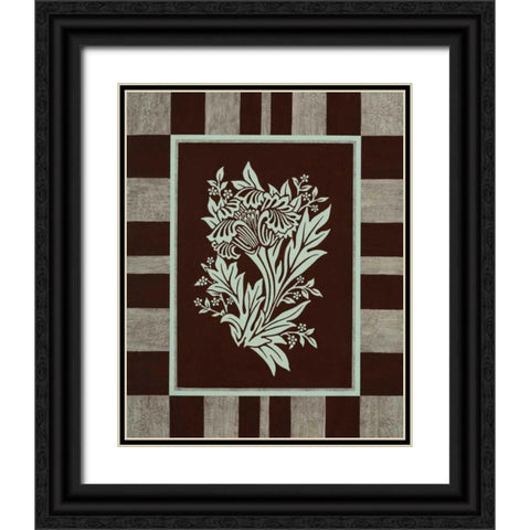 Aqua Elegance II Black Ornate Wood Framed Art Print with Double Matting by Engman, Allyn