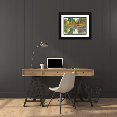 Calm Waters I Black Ornate Wood Framed Art Print with Double Matting by Fermanis, Pamela