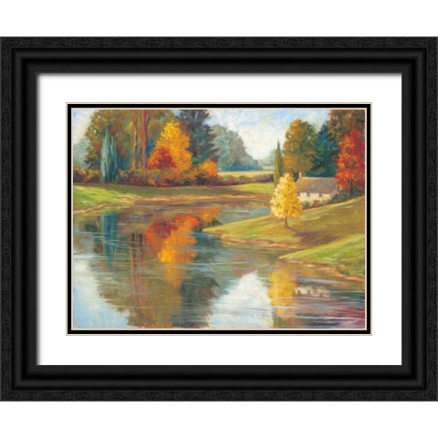 Calm Waters II Black Ornate Wood Framed Art Print with Double Matting by Fermanis, Pamela