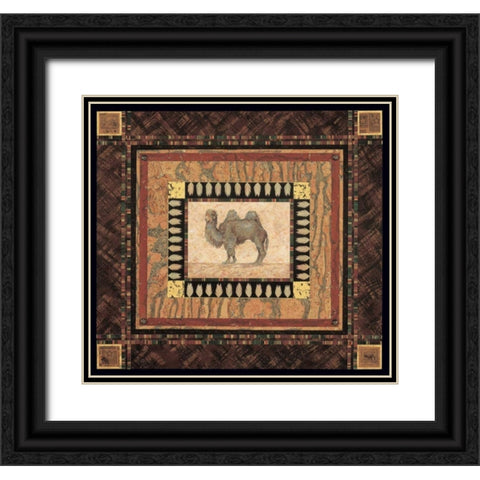 Camel Black Ornate Wood Framed Art Print with Double Matting by Gladding, Pamela