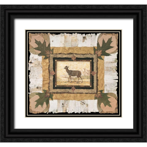 Spotted Doe Black Ornate Wood Framed Art Print with Double Matting by Gladding, Pamela