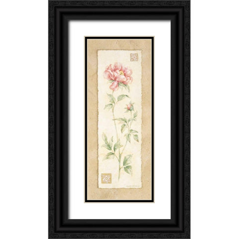 Peony Black Ornate Wood Framed Art Print with Double Matting by Gladding, Pamela