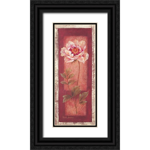 Red Door Peony Black Ornate Wood Framed Art Print with Double Matting by Gladding, Pamela