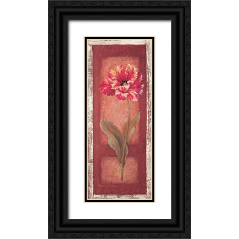 Red Door Tulip Black Ornate Wood Framed Art Print with Double Matting by Gladding, Pamela