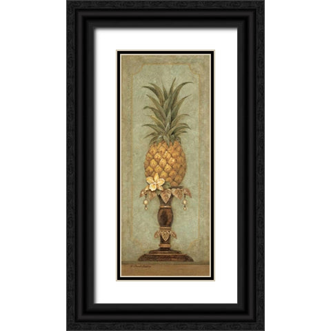 Pineapple and Pearls II Black Ornate Wood Framed Art Print with Double Matting by Gladding, Pamela
