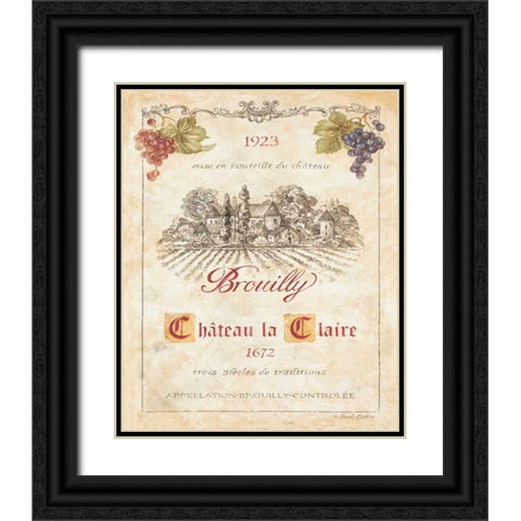 Brouilly Black Ornate Wood Framed Art Print with Double Matting by Gladding, Pamela