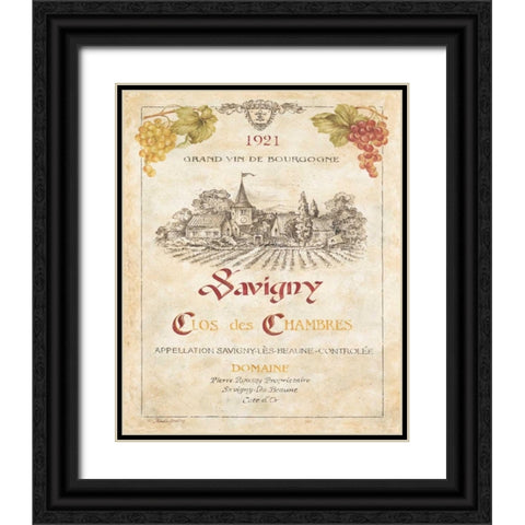 Savigny Black Ornate Wood Framed Art Print with Double Matting by Gladding, Pamela