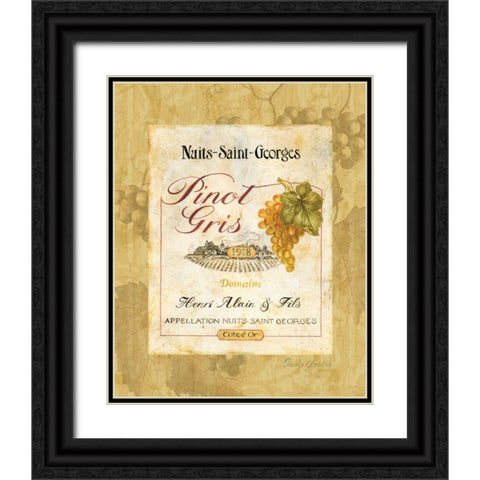 Pinot Gris Black Ornate Wood Framed Art Print with Double Matting by Gladding, Pamela