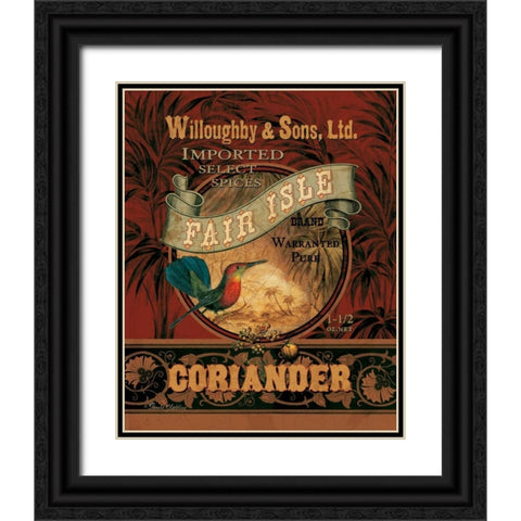 Coriander Black Ornate Wood Framed Art Print with Double Matting by Gladding, Pamela