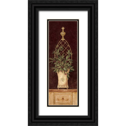 Olive Topiary I Black Ornate Wood Framed Art Print with Double Matting by Gladding, Pamela