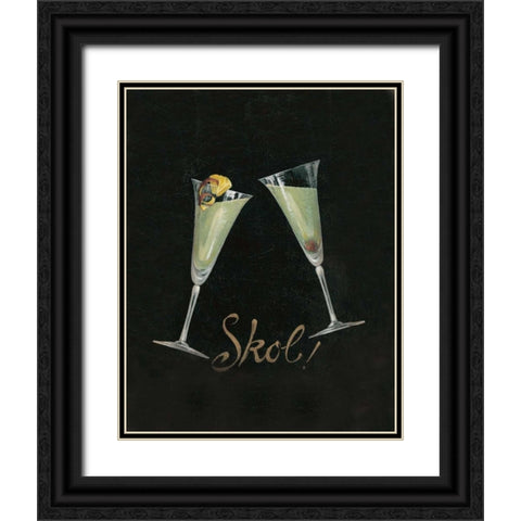 Cheers! III Black Ornate Wood Framed Art Print with Double Matting by Gladding, Pamela