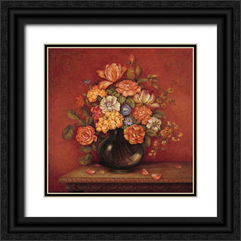Harmony with Reds I Black Ornate Wood Framed Art Print with Double Matting by Gladding, Pamela