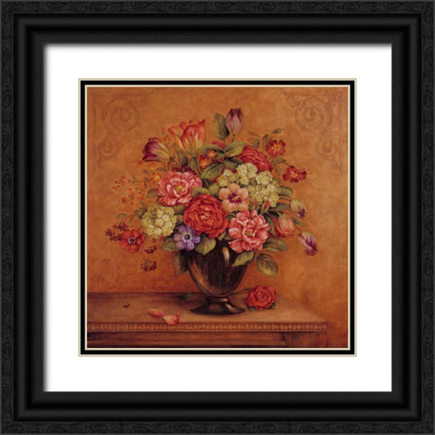 Harmony with Reds II Black Ornate Wood Framed Art Print with Double Matting by Gladding, Pamela