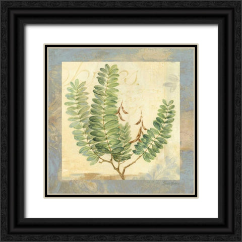 Leaf Botanicals I Black Ornate Wood Framed Art Print with Double Matting by Gladding, Pamela