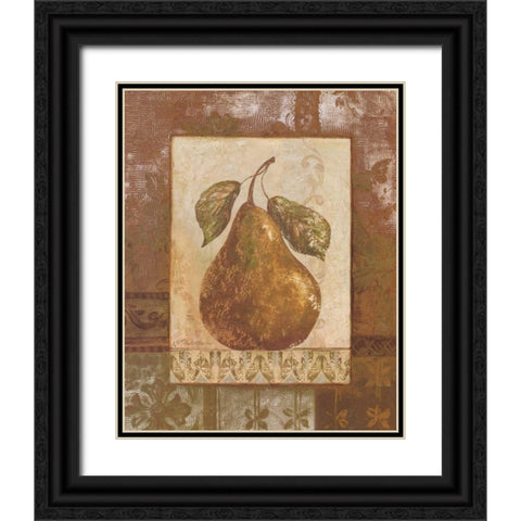 Rustic Pears II Black Ornate Wood Framed Art Print with Double Matting by Gladding, Pamela