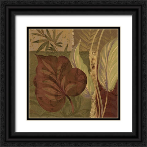 Tropical Foliage II Black Ornate Wood Framed Art Print with Double Matting by Gladding, Pamela