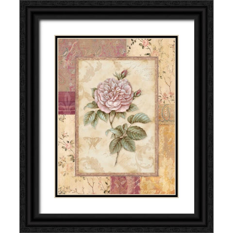 Provence Rose II Black Ornate Wood Framed Art Print with Double Matting by Gladding, Pamela