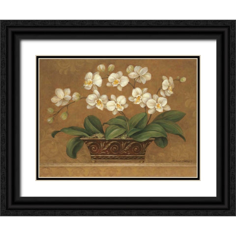 Orchid Tapestry Black Ornate Wood Framed Art Print with Double Matting by Gladding, Pamela
