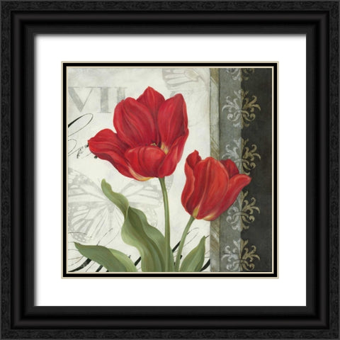 Etude en Rouge II Black Ornate Wood Framed Art Print with Double Matting by Gladding, Pamela