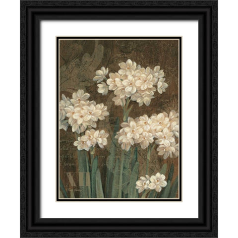 Petit Jardin Narcissus Black Ornate Wood Framed Art Print with Double Matting by Gladding, Pamela