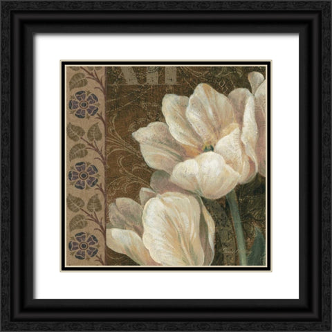 Petit Jardin Square I Black Ornate Wood Framed Art Print with Double Matting by Gladding, Pamela