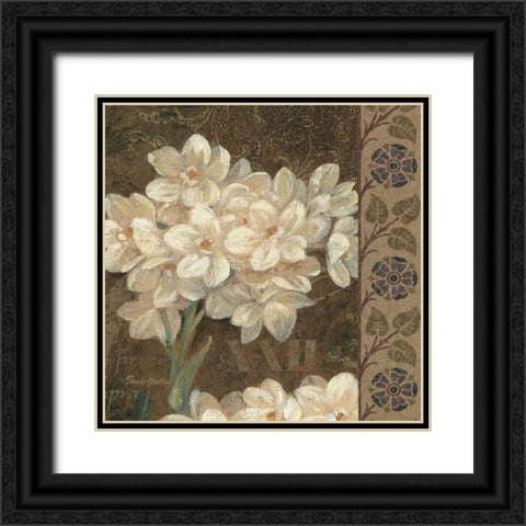 Petit Jardin Square II Black Ornate Wood Framed Art Print with Double Matting by Gladding, Pamela