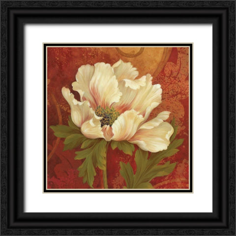 Il Ballo Rosso Square I Black Ornate Wood Framed Art Print with Double Matting by Gladding, Pamela