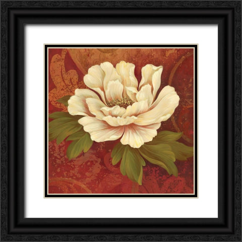 Il Ballo Rosso Square II Black Ornate Wood Framed Art Print with Double Matting by Gladding, Pamela