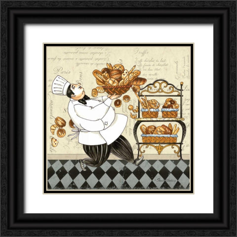 Chef Bread Black Ornate Wood Framed Art Print with Double Matting by Gladding, Pamela