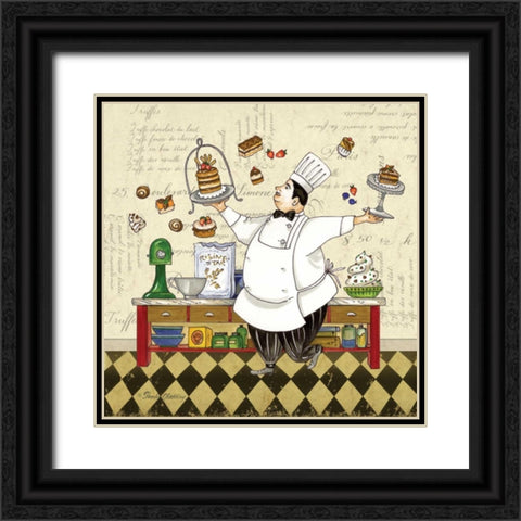 Chef Pastry Black Ornate Wood Framed Art Print with Double Matting by Gladding, Pamela